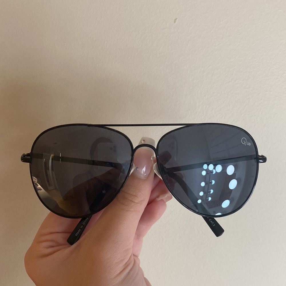 Quay Australia Black Aviator Sunglasses